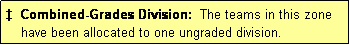 Text Box: �  Combined-Grades Division:  The teams in this zone
    have been allocated to one ungraded division.